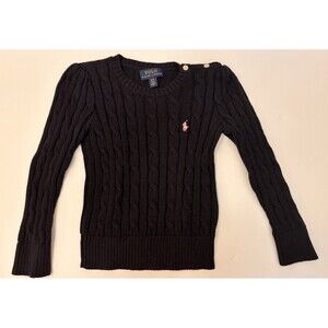 Polo Ralph Lauren Cable Sweater Toddler Girl Dark Blue 3T